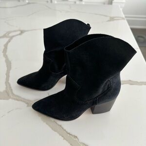SCHUTZ Western Tessie Boot in Black Suede | Size 9.5